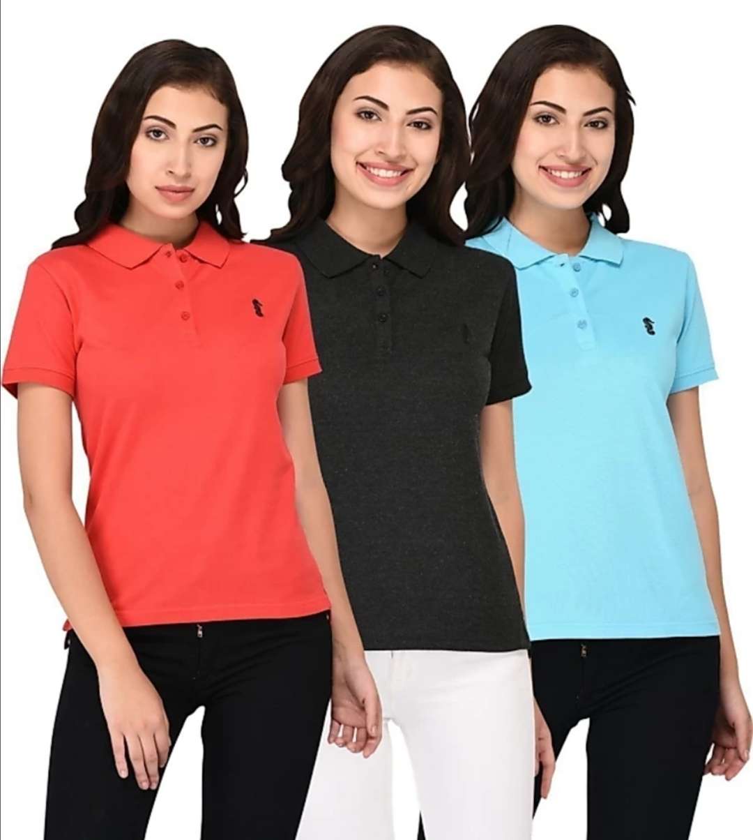 Buy 2 Get 1 Free Elevate Women Polo Neck T-Shirt